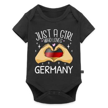 Germany Flag German Flag Just a Girl Heart - Baby Premium short-sleeve bodysuit - black - Front