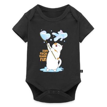 Cat Playing Bubble - Baby Premium short-sleeve bodysuit - black - Front