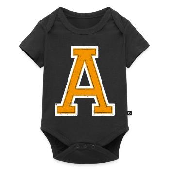 A - Lettre / Style collégial - Body à manches courtes Premium Bébé - noir - Devant