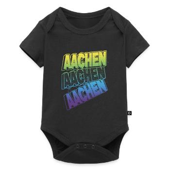 Aachen Germany City Font Skyline Home - Baby Premium short-sleeve bodysuit - black - Front