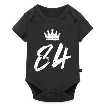 84 Zahl Krone - Baby Premium Kurzarmbody - Schwarz - Vorne