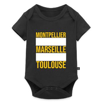 Ville étudiante Montpellier Toulouse Marseille - Body à manches courtes Premium Bébé - noir - Devant