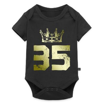35 Zahl Krone - Baby Premium Kurzarmbody - Schwarz - Vorne
