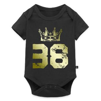 38 Number crown - Baby Premium short-sleeve bodysuit - black - Front