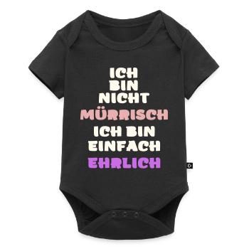 Lustiger mürrisch launisch wütender ehrlich Vektor - Baby Premium Kurzarmbody - Schwarz - Vorne