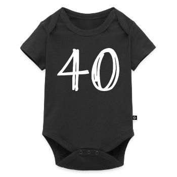 40 YEARS. 40th ANNIVERSARY. BIRTHDAY 40 YEARS. 40 - Baby Premium short-sleeve bodysuit - black - Front