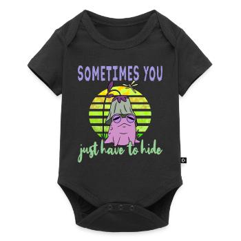Depressionen Depression Frosch - Baby Premium Kurzarmbody - Schwarz - Vorne