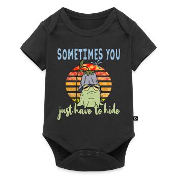 Depressionen Depression Frosch - Baby Premium Kurzarmbody - Schwarz - Vorne