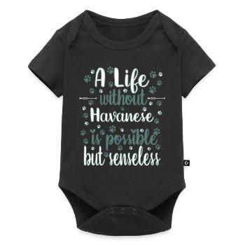 Hund Leben Liebe Hunderasse Havaneser - Baby Premium Kurzarmbody - Schwarz - Vorne