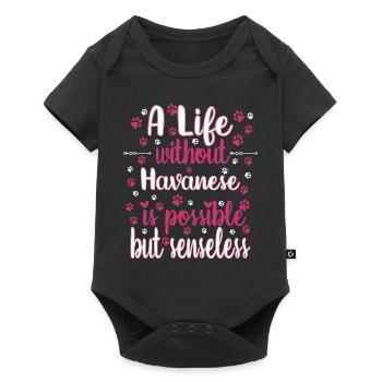 Hund Leben Liebe Hunderasse Havaneser - Baby Premium Kurzarmbody - Schwarz - Vorne