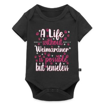 Hund Leben Liebe Hunderasse Weimaraner - Baby Premium Kurzarmbody - Schwarz - Vorne