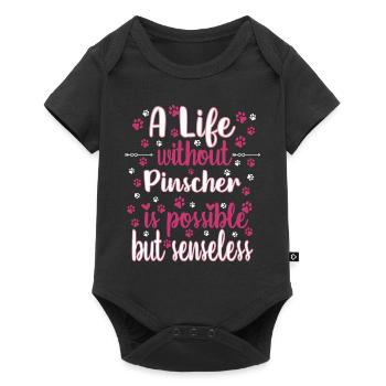 Leben Liebe Hunderasse Pinscher Hund - Baby Premium Kurzarmbody - Schwarz - Vorne