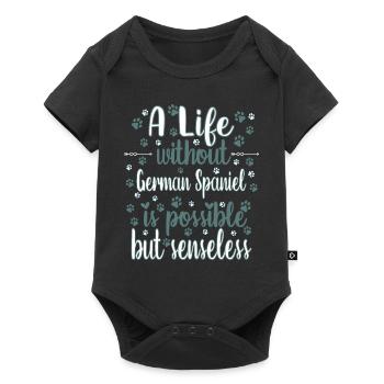 Hund Leben Liebe Hunderasse Spaniel - Baby Premium Kurzarmbody - Schwarz - Vorne