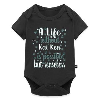 Hund Leben Liebe Hunderasse Kai Ken - Baby Premium Kurzarmbody - Schwarz - Vorne