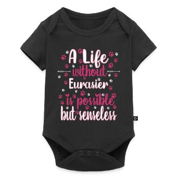 Hund Leben Liebe Hunderasse Eurasier - Baby Premium Kurzarmbody - Schwarz - Vorne