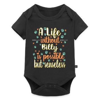 Hund Leben Liebe Hunderasse Billy - Baby Premium Kurzarmbody - Schwarz - Vorne