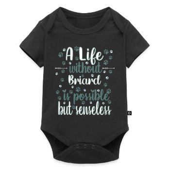 Hund Leben Liebe Hunderasse Briard - Baby Premium Kurzarmbody - Schwarz - Vorne