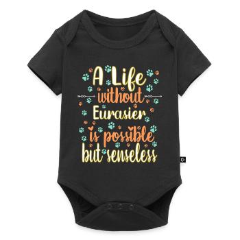 Hund Leben Liebe Hunderasse Eurasier - Baby Premium Kurzarmbody - Schwarz - Vorne
