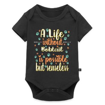 Hund Leben Liebe Hunderasse Bobtail - Baby Premium Kurzarmbody - Schwarz - Vorne