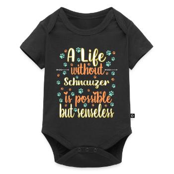 Hund Leben Liebe Hunderasse Schnauzer - Baby Premium Kurzarmbody - Schwarz - Vorne