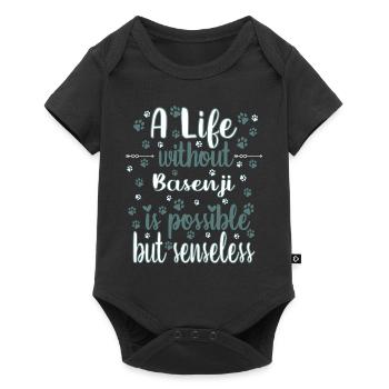 Hund Leben Liebe Hunderasse Basenji - Baby Premium Kurzarmbody - Schwarz - Vorne