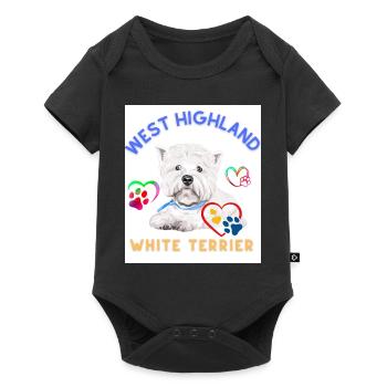 West Highland white terrier design - Baby Premium short-sleeve bodysuit - black - Front