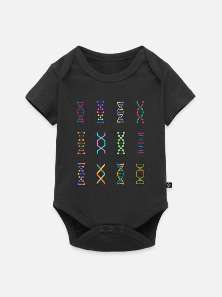 DNA genetica stam biologie - Premium babyrompertje met korte mouwen  - zwart
