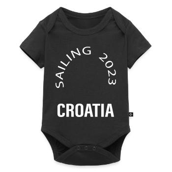 Sailing Croatia 2023 - Baby Premium Kurzarmbody - Schwarz - Vorne