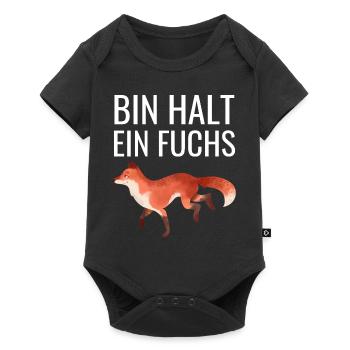 Lustiges Geschenk Waldbewohner Waldtier Fuchs - Baby Premium Kurzarmbody - Schwarz - Vorne