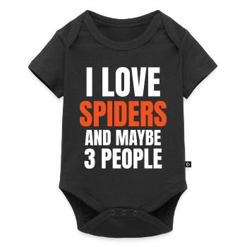 I Love Spiders And Maybe 3 People Funny - Baby Premium short-sleeve bodysuit - black - Front