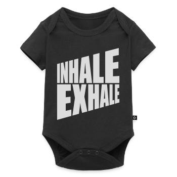 Inspirez expirez Yoga citation - Body à manches courtes Premium Bébé - noir - Devant