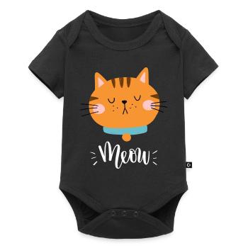 Mignon Kawaii drôle de chat disant miaulement - Body à manches courtes Premium Bébé - noir - Devant
