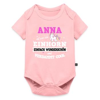 Anna Frauen Vorname Anna Geburtstag Geschenk - Baby Premium Kurzarmbody - Rosa - Vorne