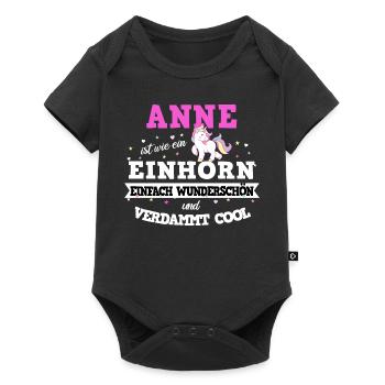 Anne Frauen Vorname Anne Geburtstag Geschenk - Baby Premium Kurzarmbody - Schwarz - Vorne