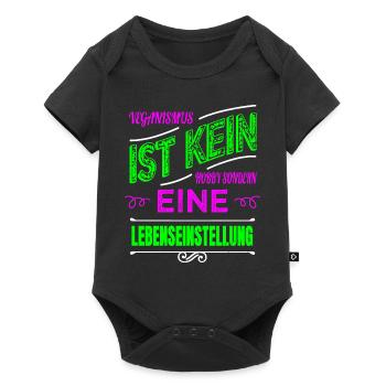 lieben veganer geburtstag tierrechte pro vegan - Baby Premium Kurzarmbody - Schwarz - Vorne
