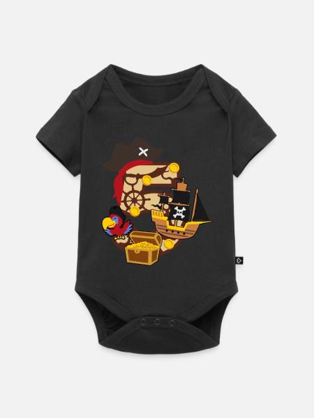 Piratenparty zum 5. Geburtstag Nummer 5 - 5 Jahre - Premium kortærmet baby-body  - sort