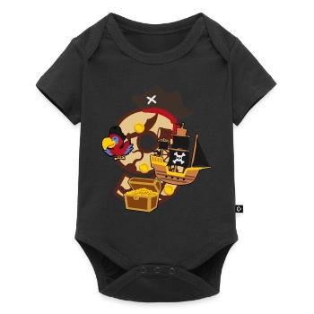 Piratenparty zum 9. Geburtstag Nummer 9 - 9 Jahre - Baby Premium Kurzarmbody - Schwarz - Vorne