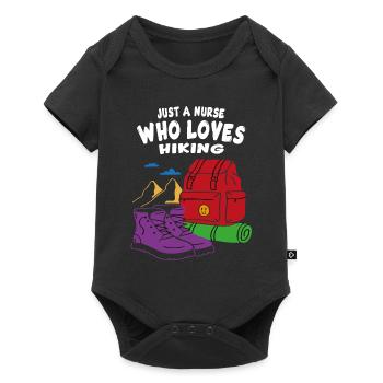Only a nurse who loves hiking - Baby Premium short-sleeve bodysuit - black - Front