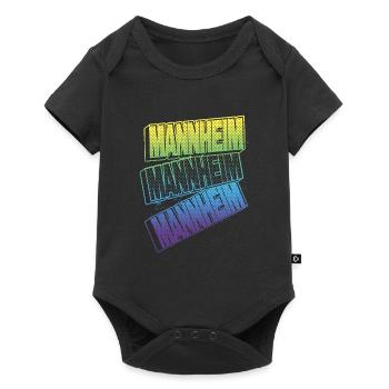 Mannheim Deutschland Stadt Schrift Skyline Heimat - Baby Premium Kurzarmbody - Schwarz - Vorne