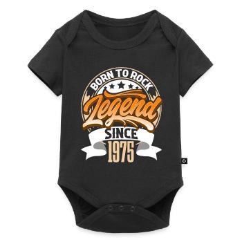 1975 Year of birth Birthday Legend Born To Rock - Baby Premium short-sleeve bodysuit - black - Front