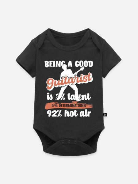 Spruch lustig Gitarrenspieler - Baby Premium Kurzarmbody - Schwarz