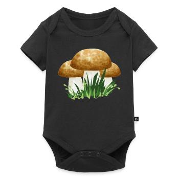 Ein guter Pilzkenner findet immer einen Steinpilz - Baby Premium Kurzarmbody - Schwarz - Vorne