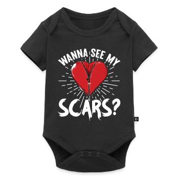 Wanna See My Scars - Heart Surgical Operation - Baby Premium short-sleeve bodysuit - black - Front