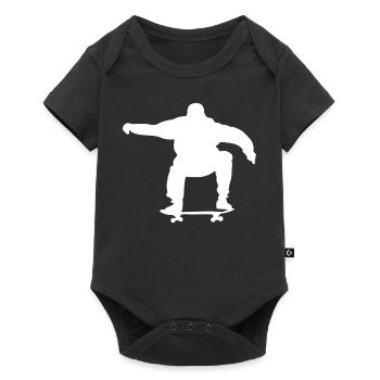 Skater Skateboarding Skating Skate Silhouette - Baby Premium Kurzarmbody - Schwarz - Vorne
