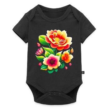 Bouquet de fleurs - Body à manches courtes Premium Bébé - noir - Devant