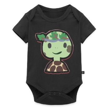 Mimi, die Schildkröte - Baby Premium Kurzarmbody - Schwarz - Vorne