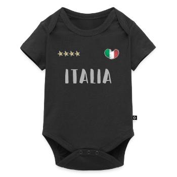 Maillot de football Italie Drapeau italien - Body à manches courtes Premium Bébé - noir - Devant