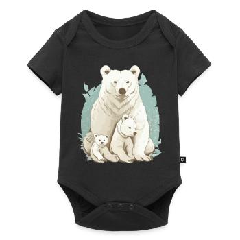 Mama Bär - Baby Premium Kurzarmbody - Schwarz - Vorne