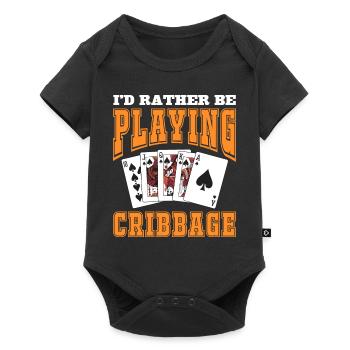 I'd rather be playing cribbage - Baby Premium short-sleeve bodysuit - black - Front