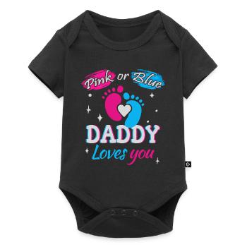 Rosa oder Blau, Papa liebt dich - Baby Premium Kurzarmbody - Schwarz - Vorne